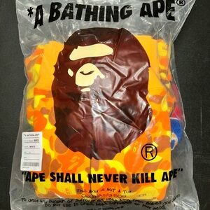 Bape Yellow and Orange Camo Hoodie brand new size L